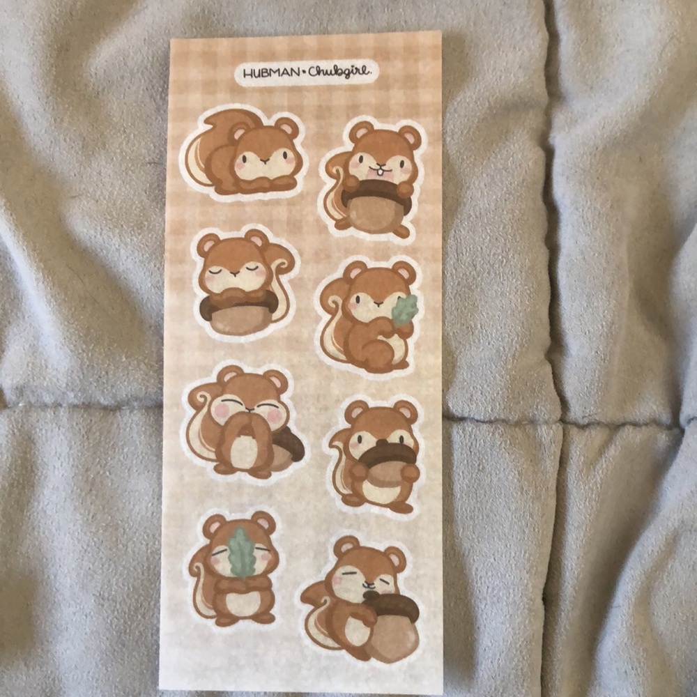 Hubman and Chubgirl Squirrelly Acorn Variety Sticker Pack + Misc Sticker Items - Picture 8 of 11